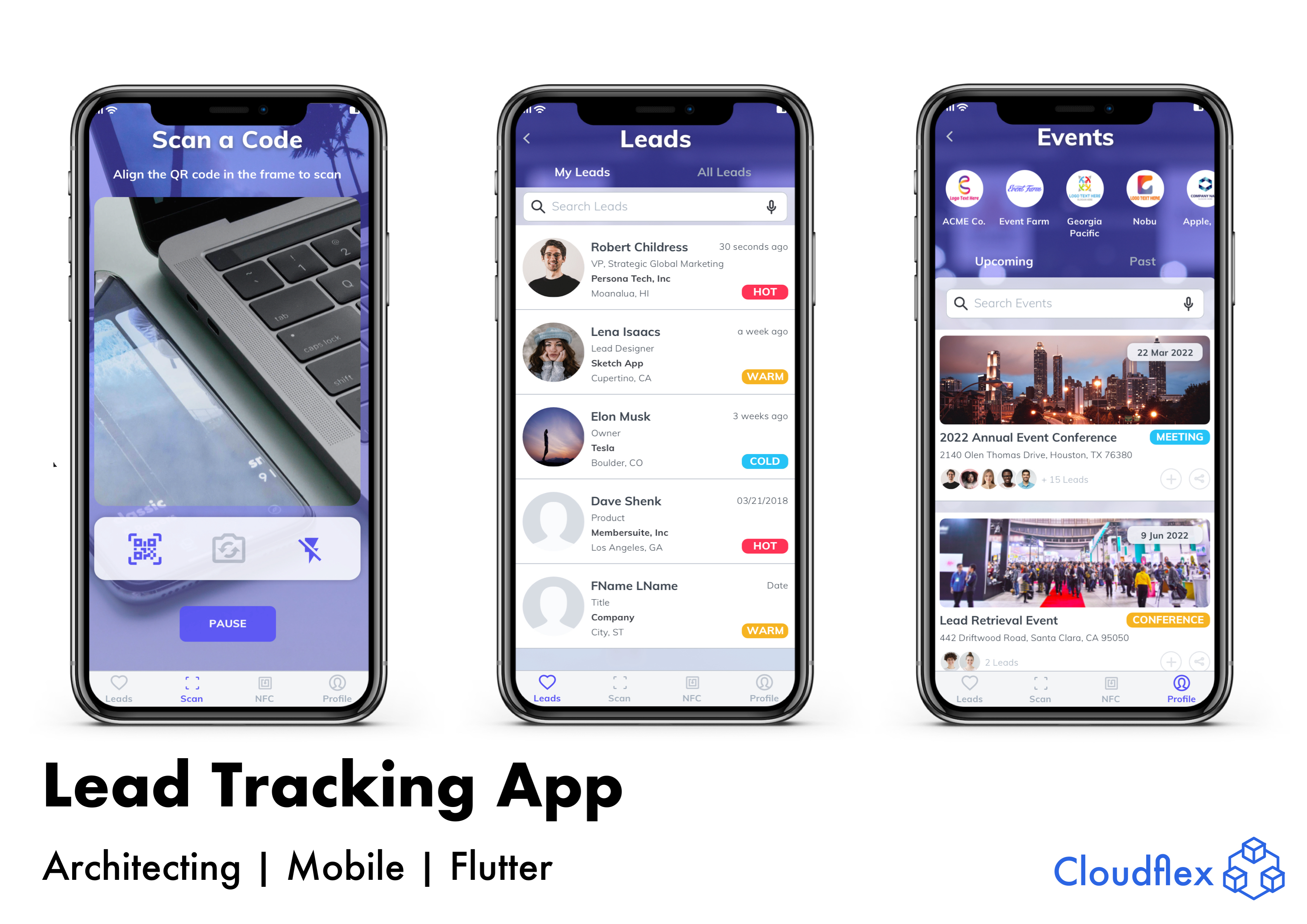 EventFarm. Lead Tracking App
