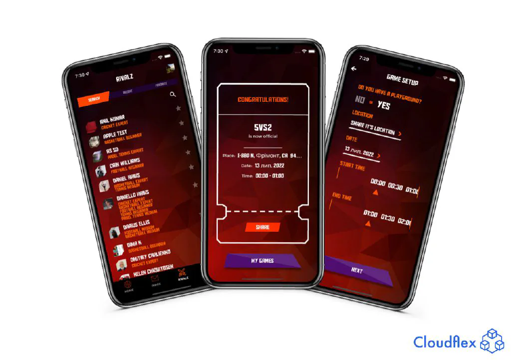 Rivalz native app, by CloudFlex